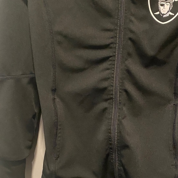 Women’s Small Black Glitter Raiders Zip-Up Jacket With Hood NFL Football Vegas - Picture 7 of 8